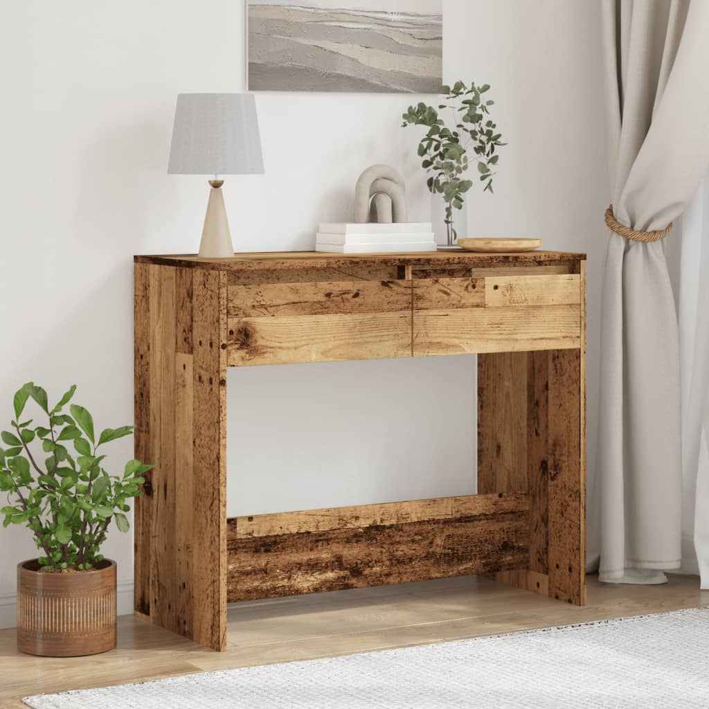 Tavolino Consolle Legno Vecchio 89x41x76,5 cm in Truciolato - homemem39