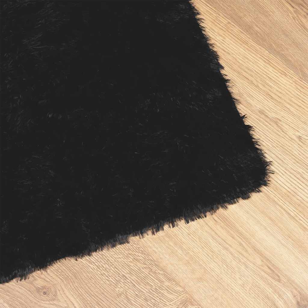 Tappeto Shaggy a Pelo Lungo NAVARRA Nero 80x150 cm poliestere