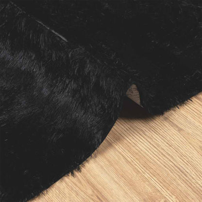 Tappeto Shaggy a Pelo Lungo NAVARRA Nero 80x150 cm poliestere