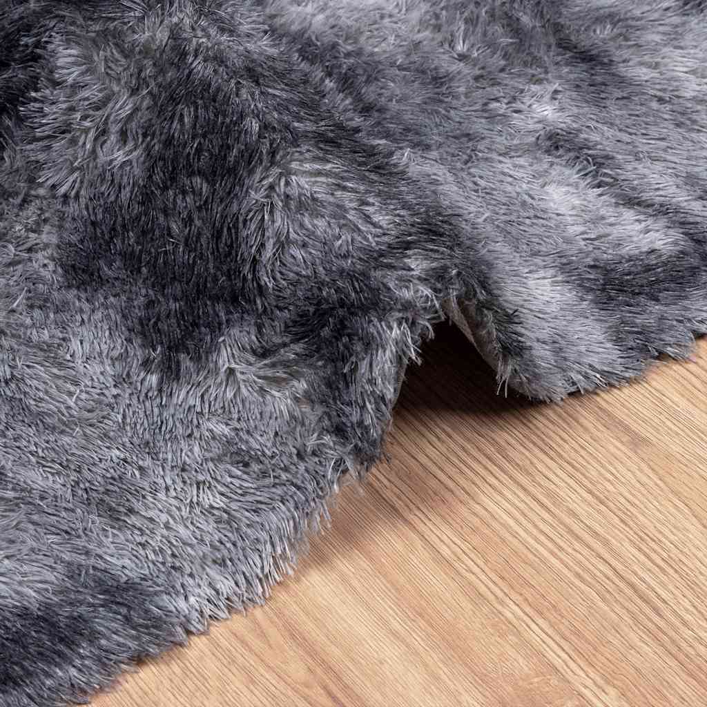 Tappeto Shaggy a Pelo Lungo NAVARRA Grigio Scuro 80x150 cm - homemem39