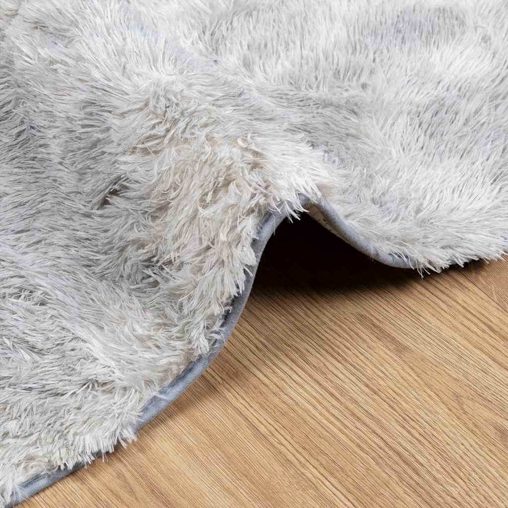 Tappeto Shaggy a Pelo Lungo NAVARRA Grigio Chiaro 80x150 cm - homemem39