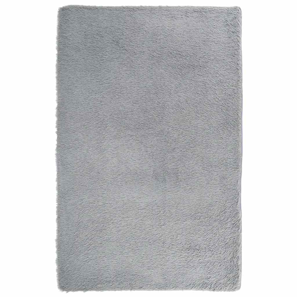 Tappeto Shaggy a Pelo Lungo NAVARRA Grigio Argento 130x200cm - homemem39