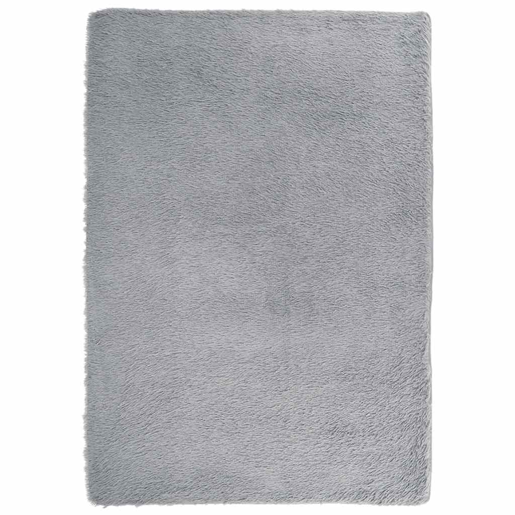 Tappeto Shaggy a Pelo Lungo NAVARRA Grigio Argento 160x230cm - homemem39