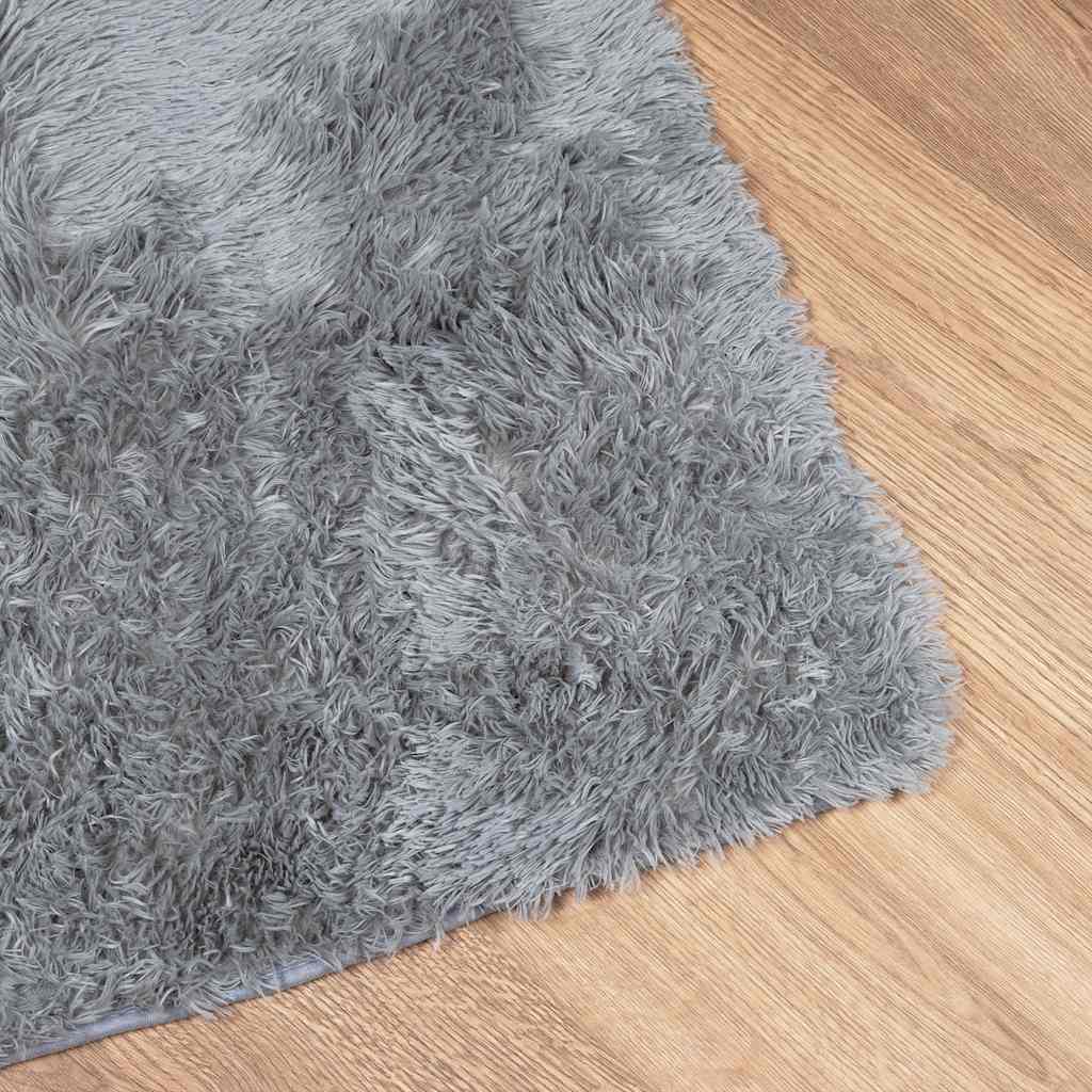 Tappeto Shaggy a Pelo Lungo NAVARRA Grigio Argento 160x230cm - homemem39