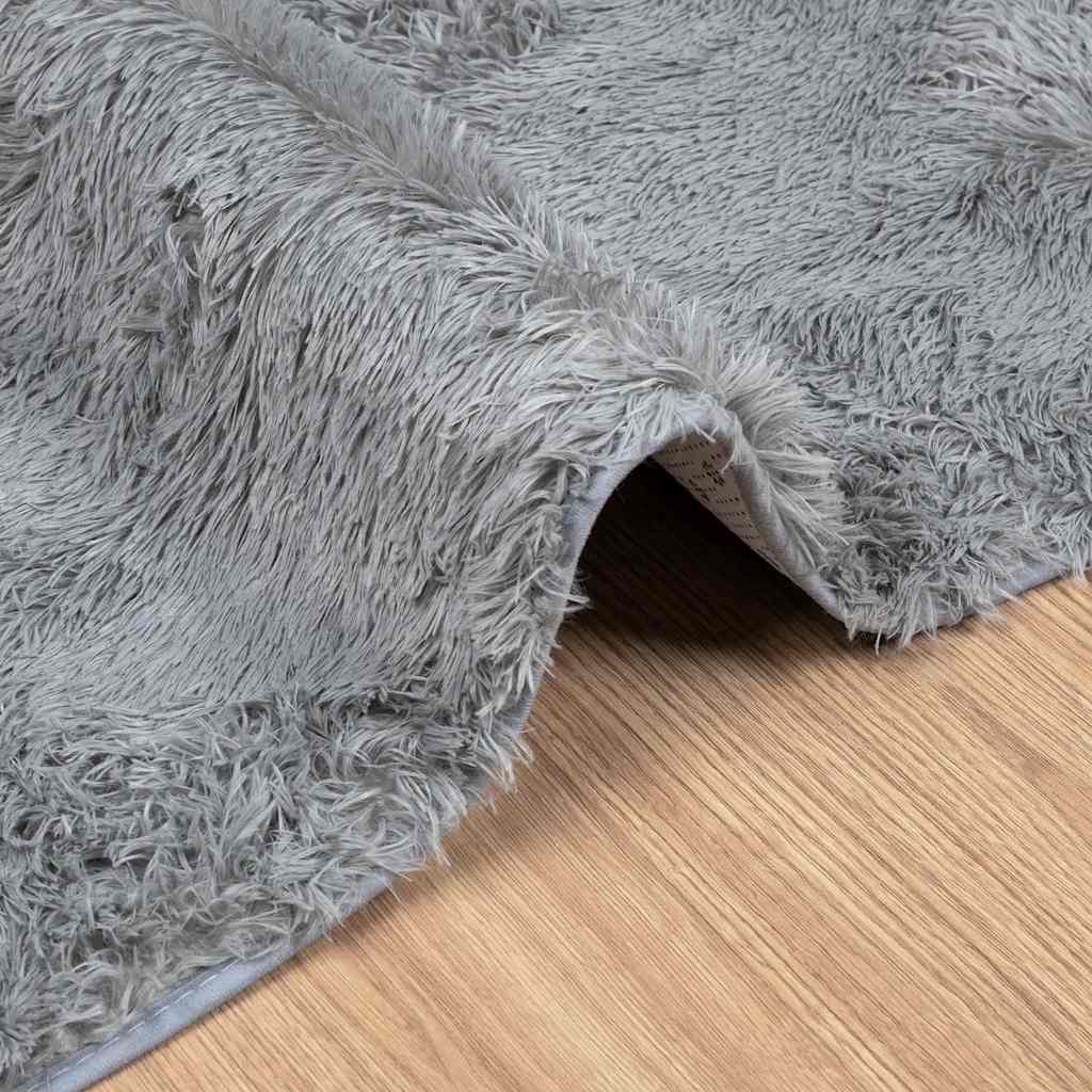 Tappeto Shaggy a Pelo Lungo NAVARRA Grigio Argento 160x230cm - homemem39