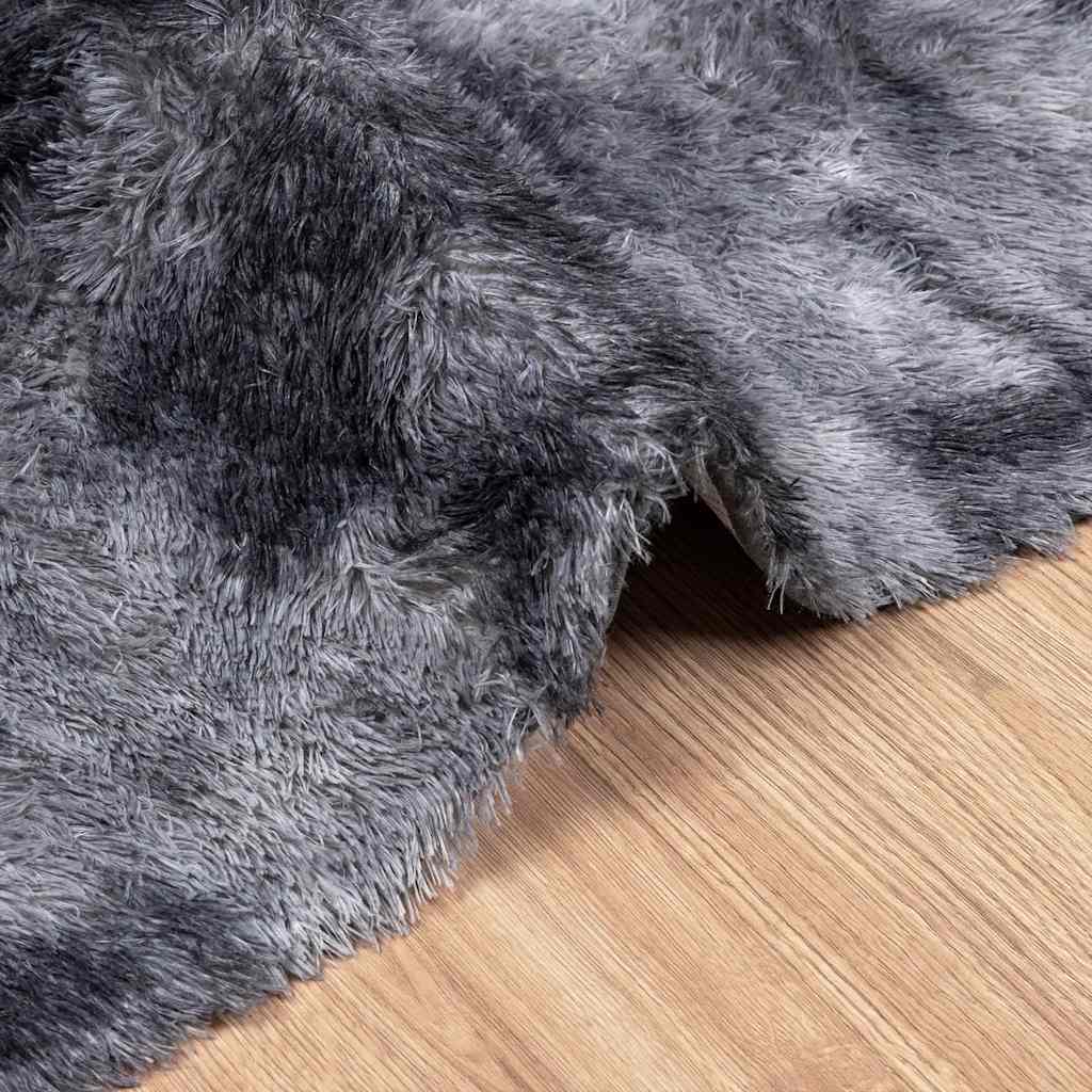 Tappeto Shaggy a Pelo Lungo NAVARRA Grigio Scuro 200x290 cm