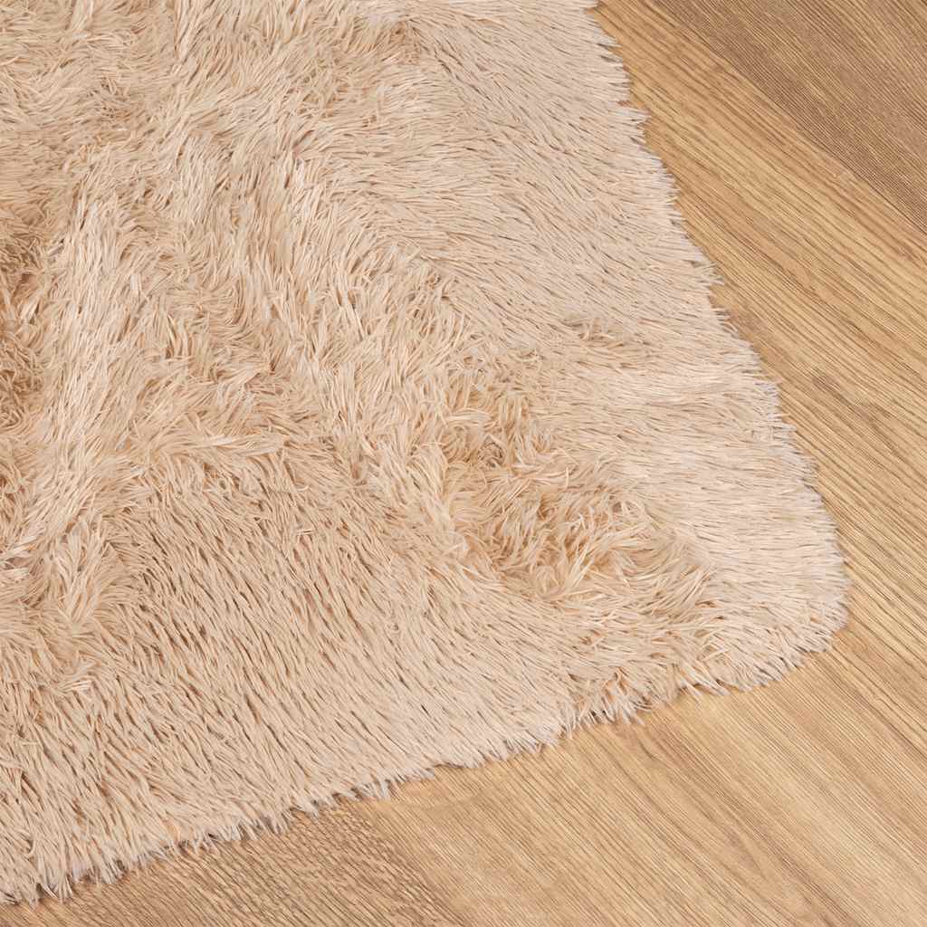 Tappeto Shaggy a Pelo Lungo NAVARRA Beige 120x120 cm poliestere - homemem39