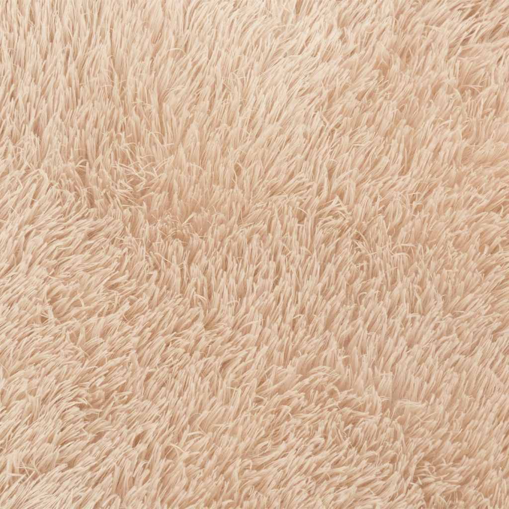 Tappeto Shaggy a Pelo Lungo NAVARRA Beige 120x120 cm poliestere - homemem39