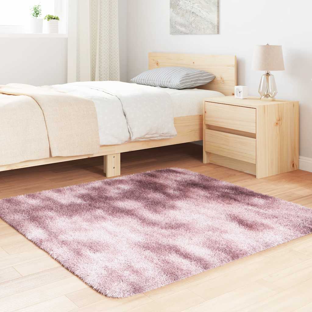 Tappeto Shaggy a Pelo Lungo NAVARRA Rosa Antico 120x120cm