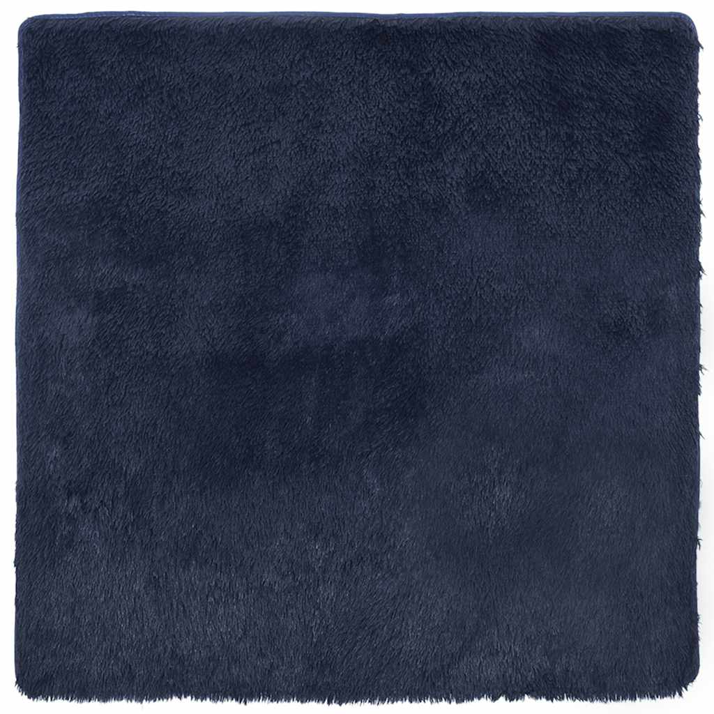 Tappeto Shaggy a Pelo Lungo NAVARRA Blu Marino 120x120 cm - homemem39