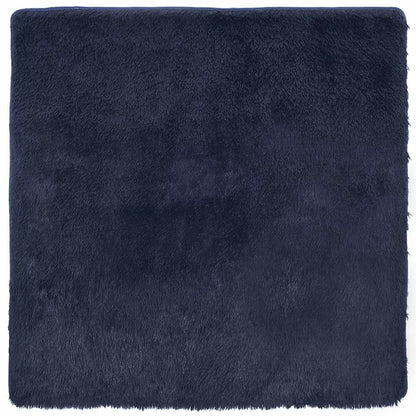 Tappeto Shaggy a Pelo Lungo NAVARRA Blu Marino 120x120 cm - homemem39