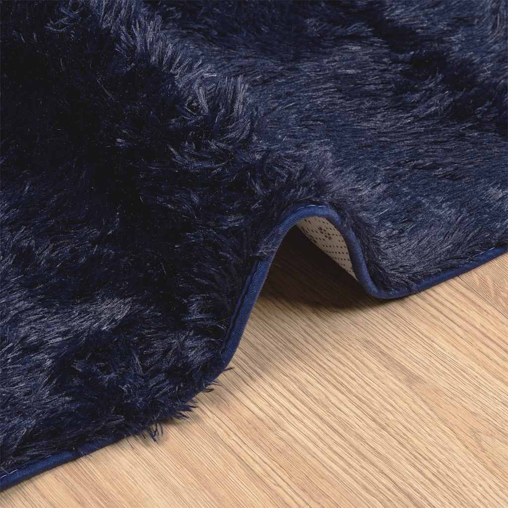 Tappeto Shaggy a Pelo Lungo NAVARRA Blu Marino 120x120 cm