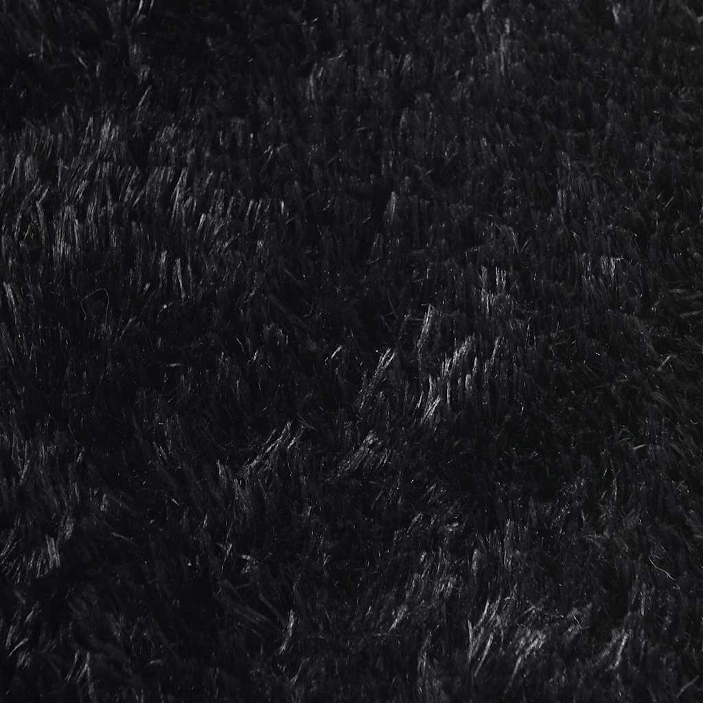 Tappeto Shaggy a Pelo Lungo NAVARRA Nero 160x160 cm poliestere - homemem39