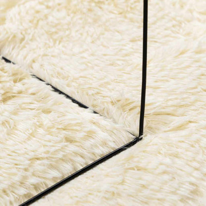 Tappeto Shaggy a Pelo Lungo NAVARRA Crema 160x160 cm poliestere - homemem39