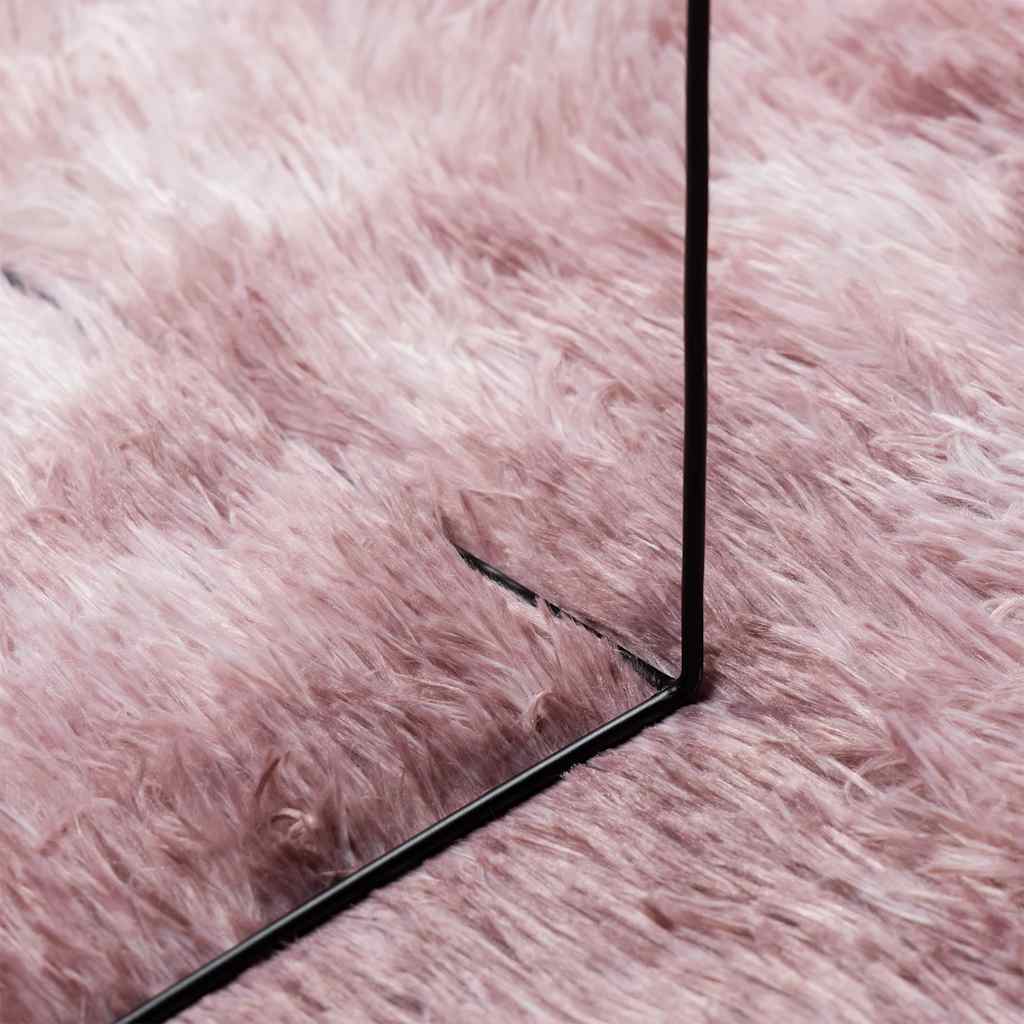 Tappeto Shaggy a Pelo Lungo NAVARRA Rosa Antico 160x160cm - homemem39