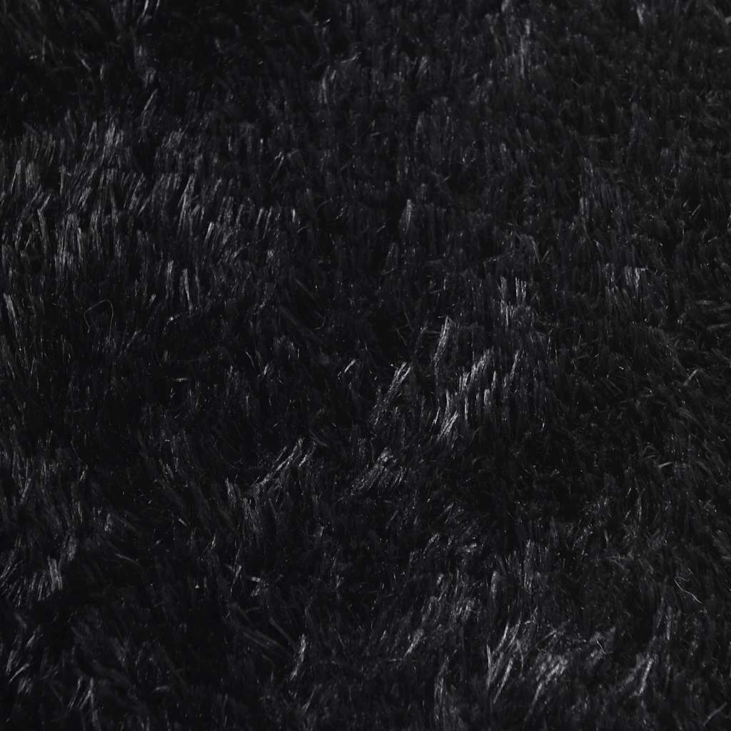 Tappeto Shaggy a Pelo Lungo NAVARRA Nero 200x200 cm poliestere - homemem39