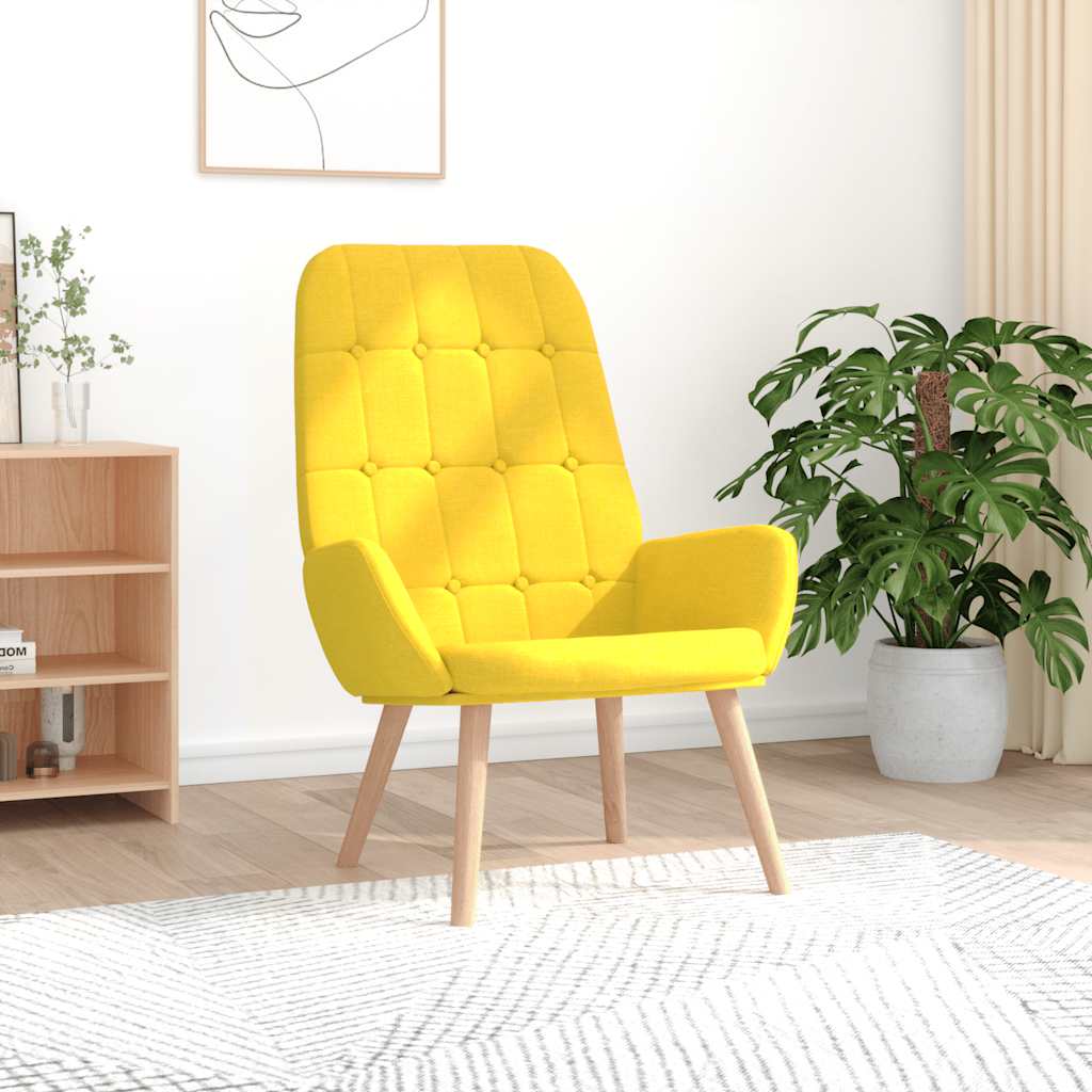 Sedia Relax Giallo Chiaro in Tessuto - homemem39