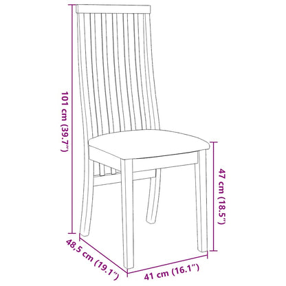 Sedie da Pranzo con Cuscini 2pz Marrone Legno Massello di Hevea