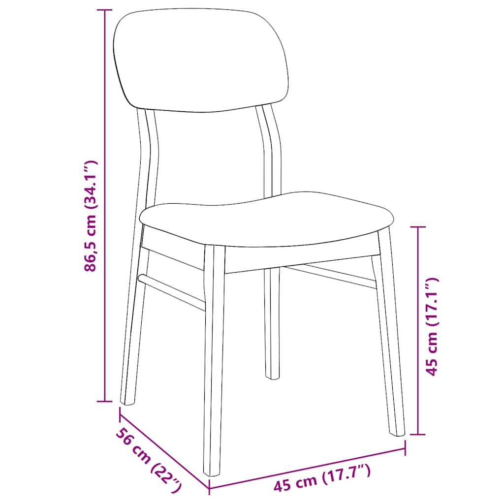 Sedie da Pranzo con Cuscini 2 pz Bianco Legno Massello di Hevea - homemem39