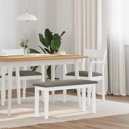 Panca 90 cm Bianco in Legno Massello di Hevea