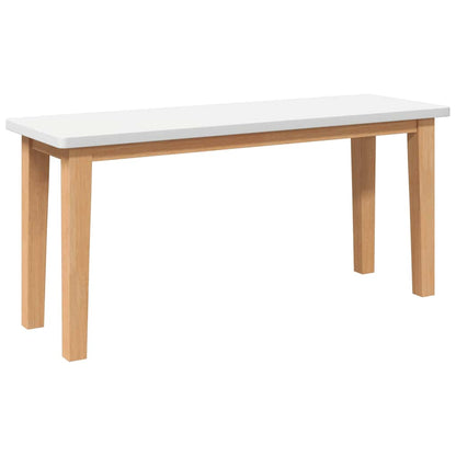 Panca 90 cm Bianco in Legno Massello di Hevea