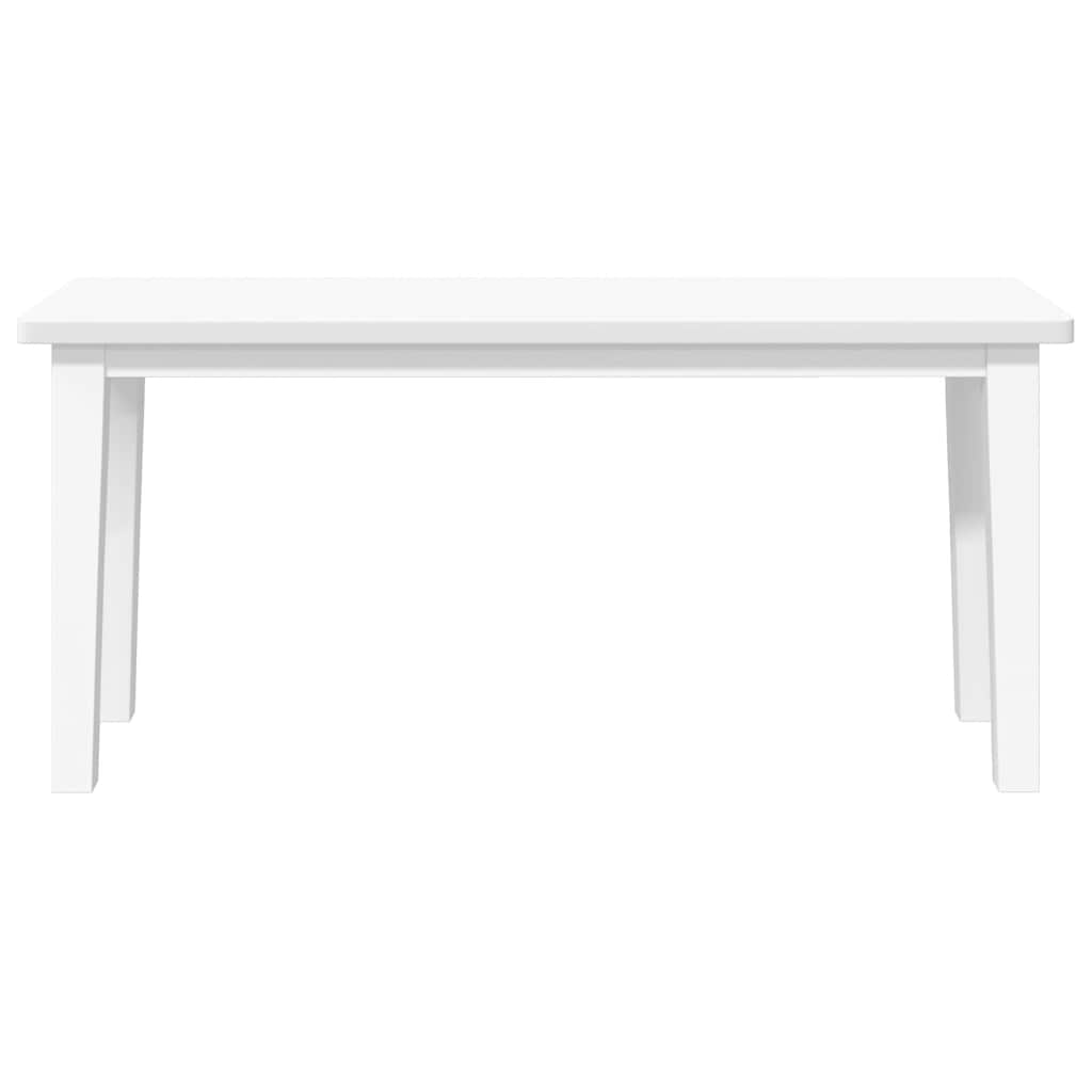 Panca 90 cm Bianco in Legno Massello di Hevea