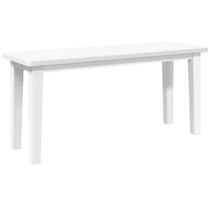 Panca 90 cm Bianco in Legno Massello di Hevea