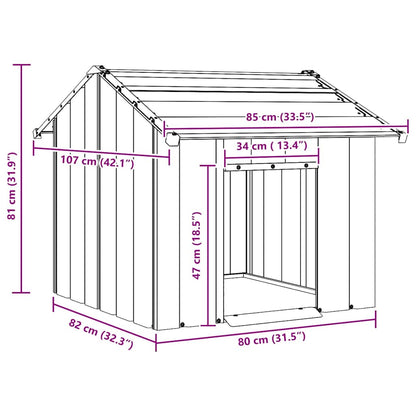 Casetta per Cani con Tetto 85x107x81 cm Acciaio Zincato - homemem39