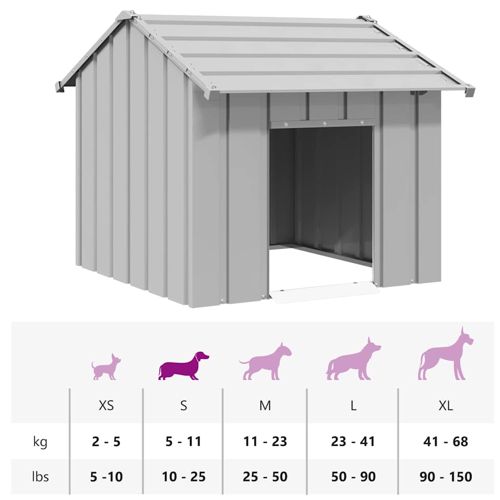 Casetta per Cani con Tetto 85x107x81 cm Acciaio Zincato - homemem39