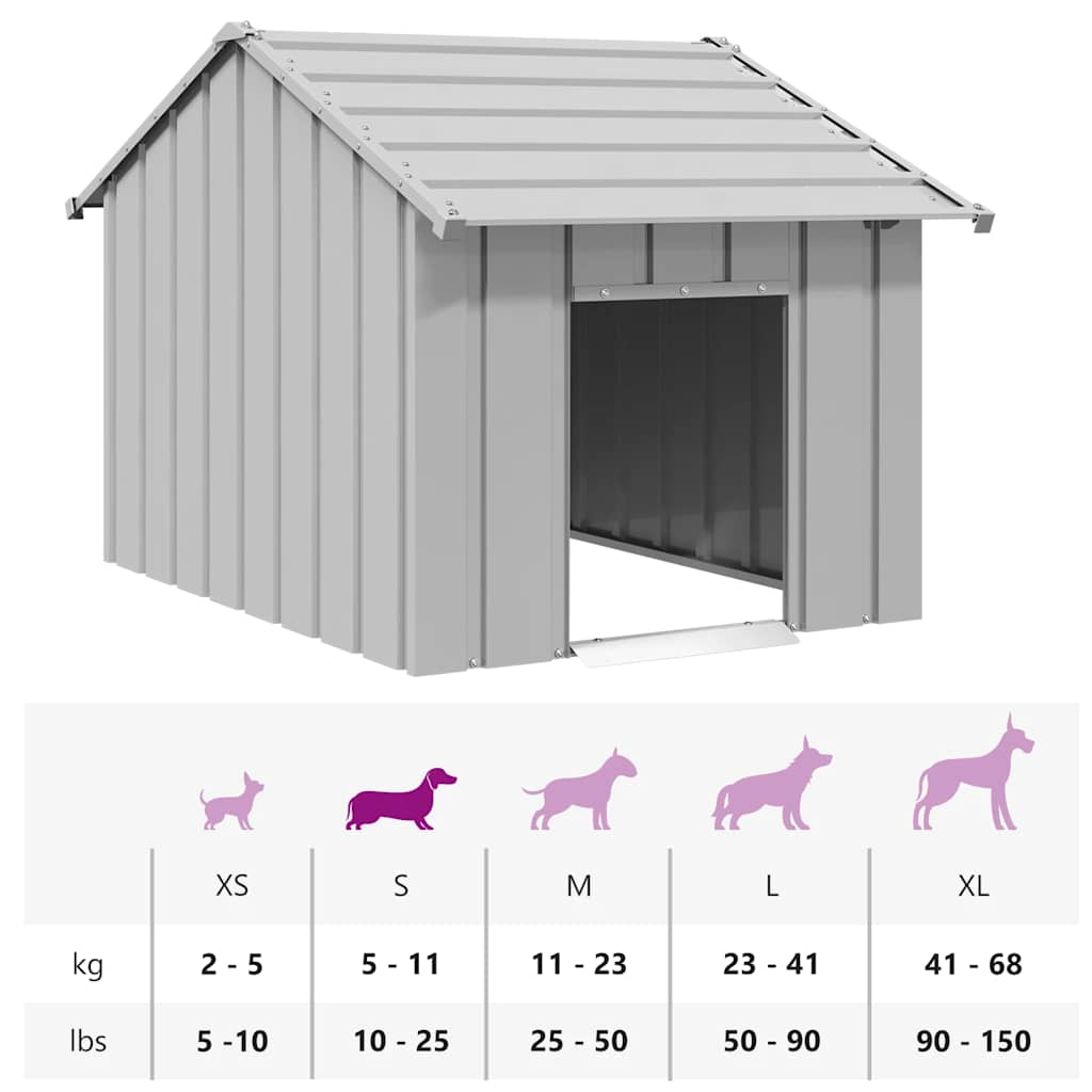 Casetta per Cani con Tetto 83x130x85 cm Acciaio Zincato - homemem39