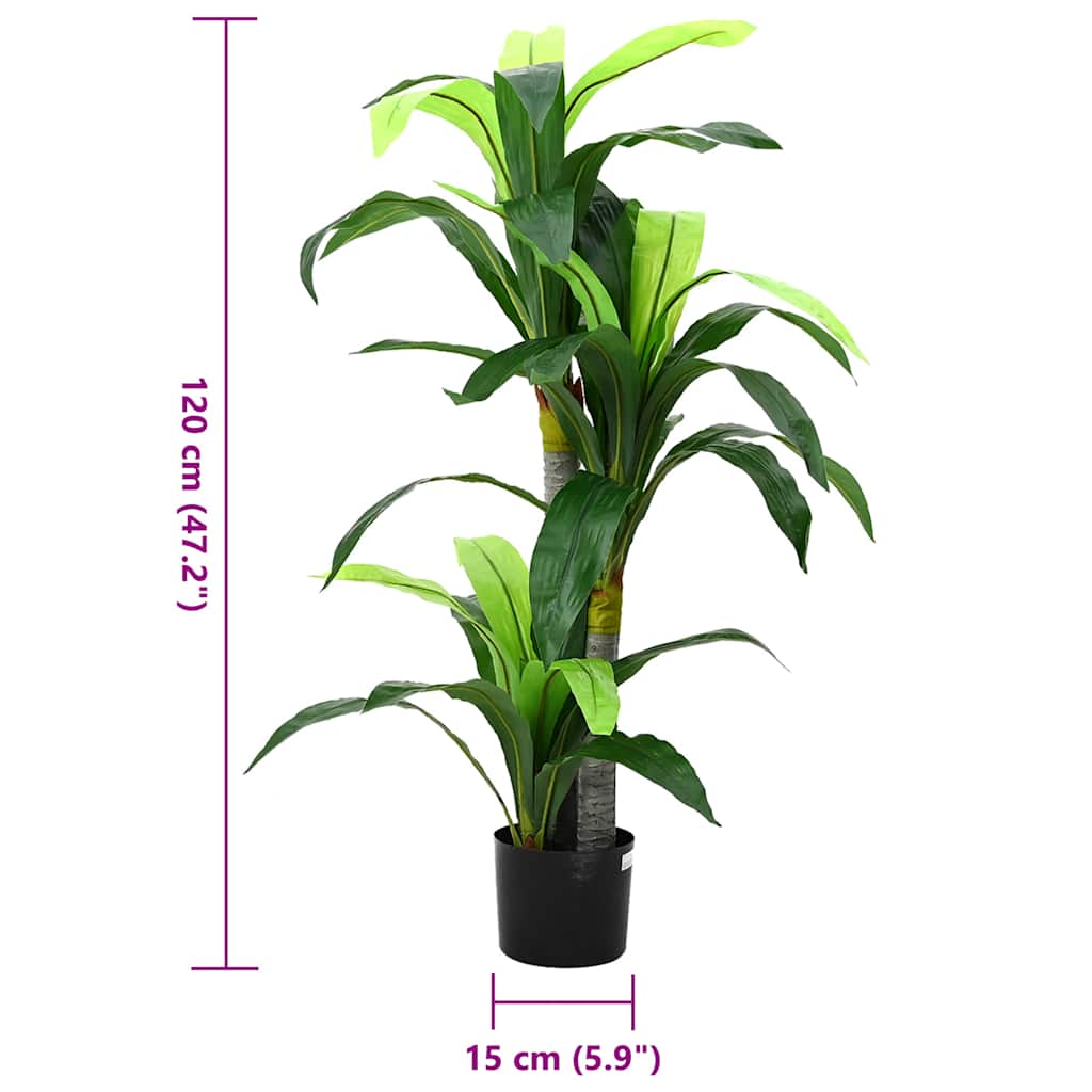 Albero di Dracaena Artificiale 36 Foglie 120 cm Verde