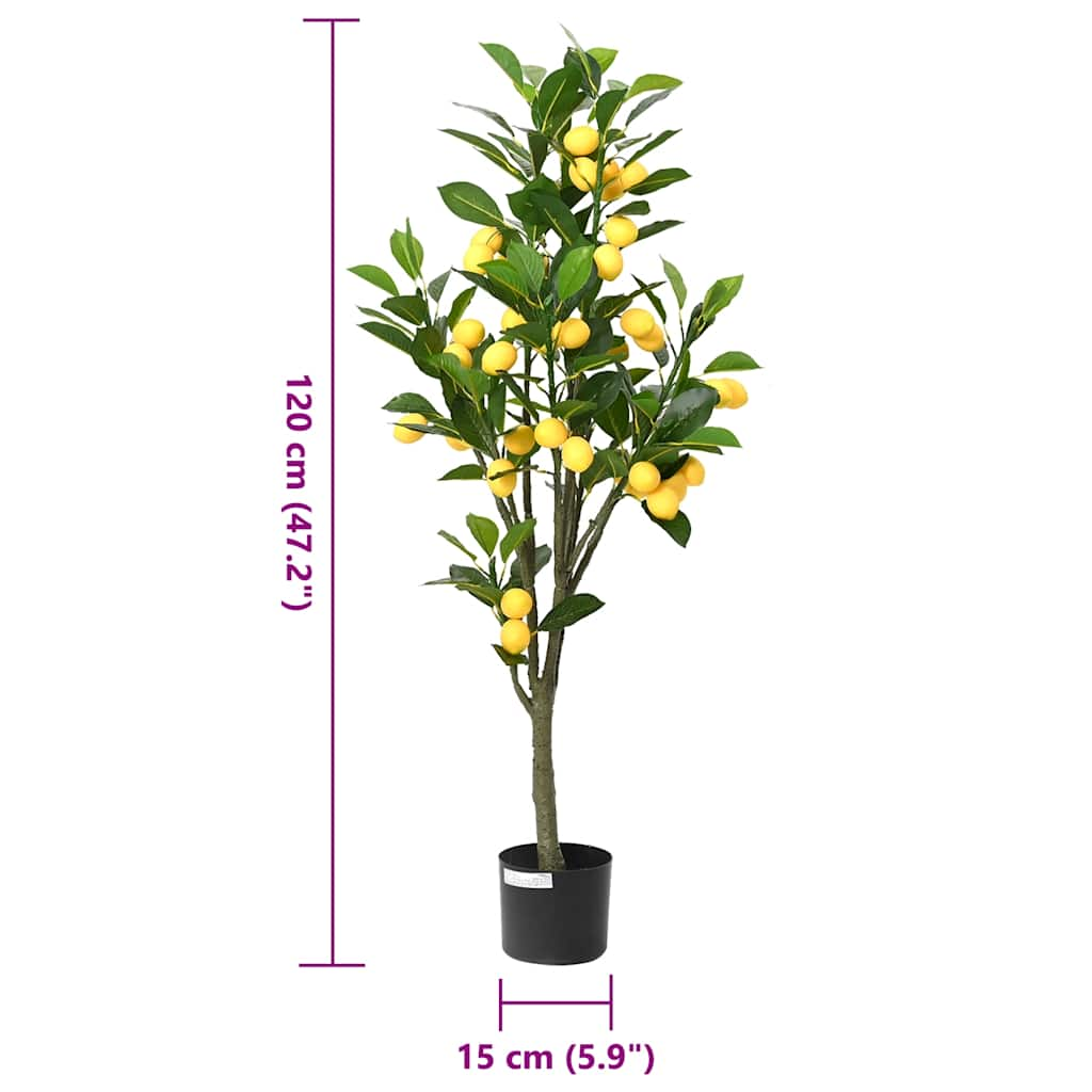 Albero di Limoni Artificiale 136 Foglie 120 cm Verde