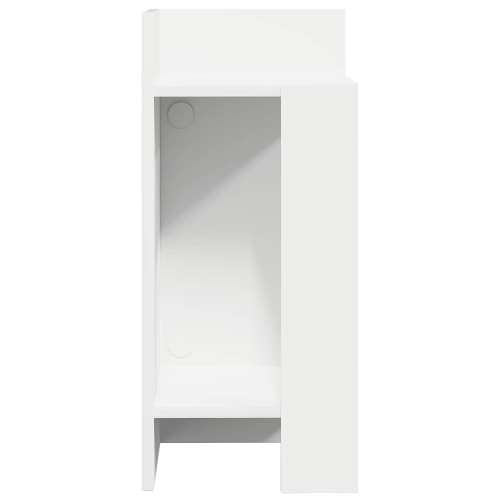 Tavolino Laterale con Ripiano Bianco 25,5x27x60 cm - homemem39