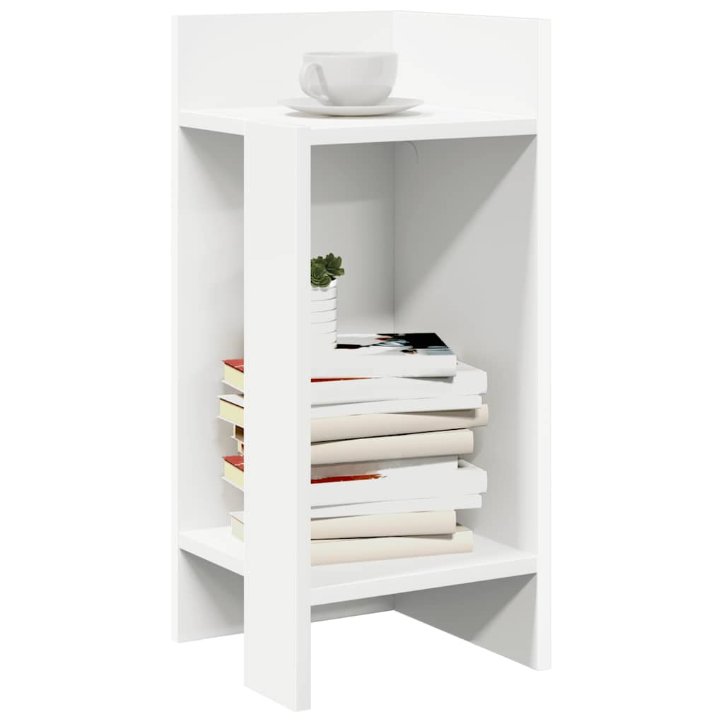 Tavolino Laterale con Ripiano Bianco 25,5x27x60 cm - homemem39