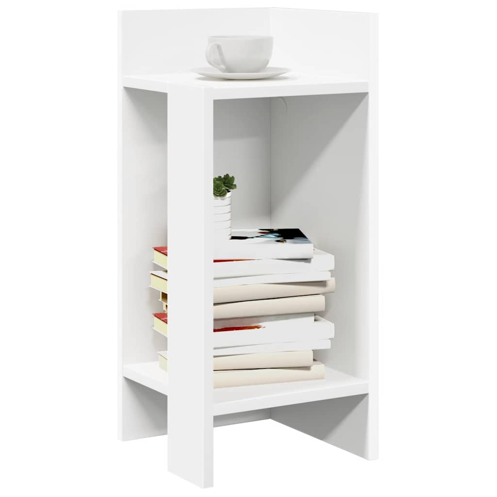 Tavolini Laterali 2pz con Ripiano Bianco 25,5x27x60 cm - homemem39