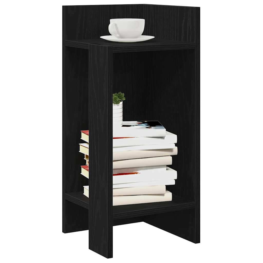 Tavolino Laterale con Ripiano Nero 25,5x27x60 cm - homemem39