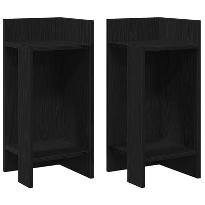 Tavolini Laterali 2pz con Ripiano Nero 25,5x27x60 cm - homemem39