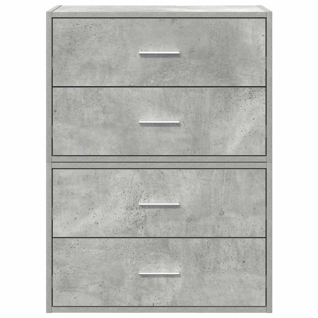 Armadi con 2 Cassetti 2 pz Grigio Cemento 60x31x40cm Truciolato