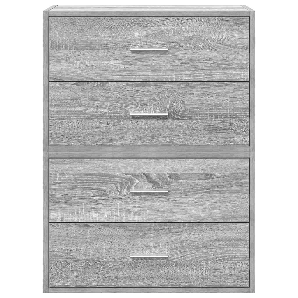 Armadi con 2 Cassetti 2 pz Grigio Sonoma 60x31x40 cm Truciolato