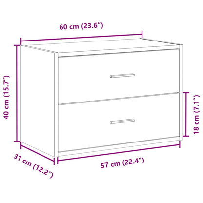 Armadio con 2 Cassetti Rovere Marrone 60x31x40 cm in Truciolato