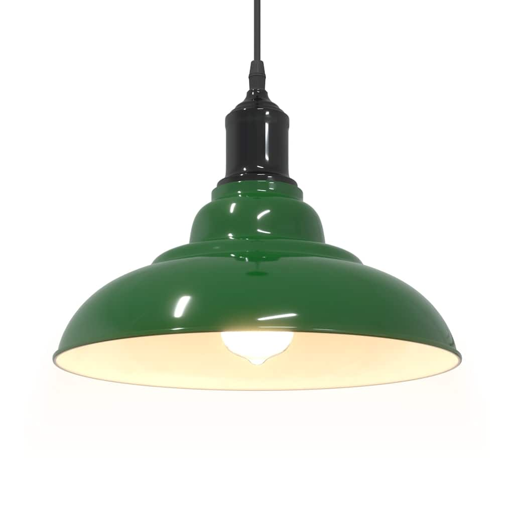 Lampada a Sospensione Regolabile E27 Verde Lucido Ø31cm Metallo