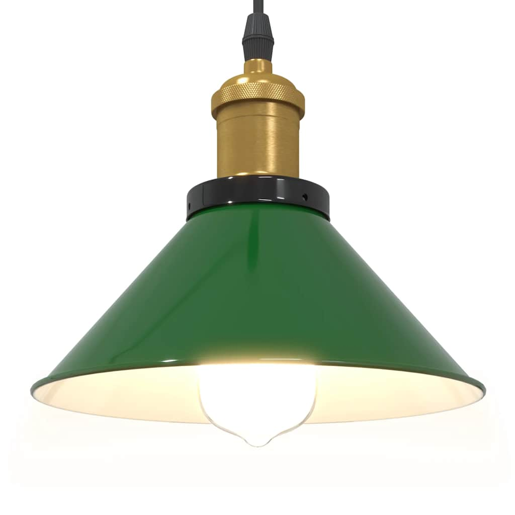 Lampada a Sospensione Regolabile E27 Verde Lucido Ø22cm Metallo