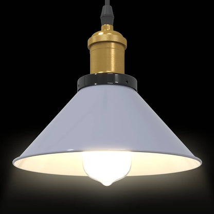 Lampada Sospensione Regolabile E27 Grigio Lucido Ø22 cm Metallo