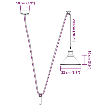 Lampada Sospensione Regolabile E27 Giallo Lucido Ø22 cm Metallo