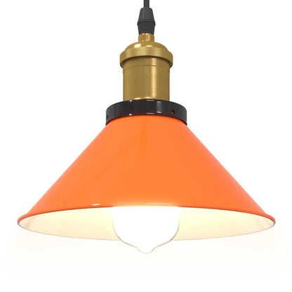 Lampada Sospensione Regolabile E27 Arancio Lucido Ø22cm Metallo