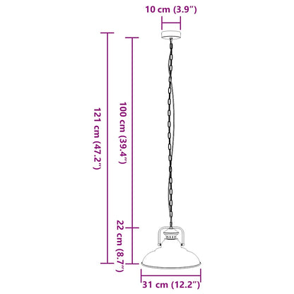 Lampada a Sospensione E27 Nero Ø31 cm in Metallo