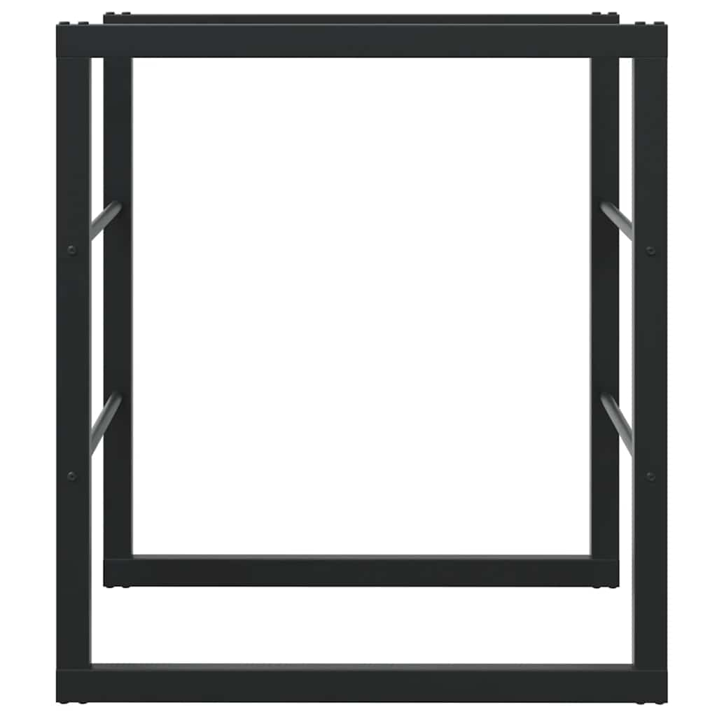 Rastrelliera per Legna da Ardere Nera 55x30x61 cm in Acciaio