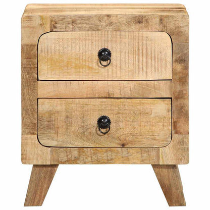 Comodino 40x32x46 cm in Legno Massello di Mango Grezzo - homemem39