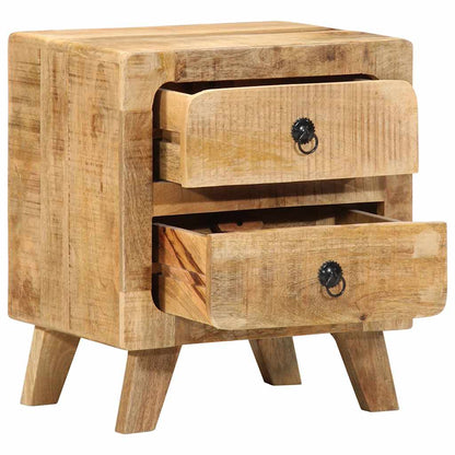 Comodino 40x32x46 cm in Legno Massello di Mango Grezzo - homemem39