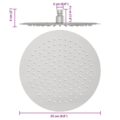 Testa Doccia a Pioggia in Acciaio Inox 304 25 cm Rotonda